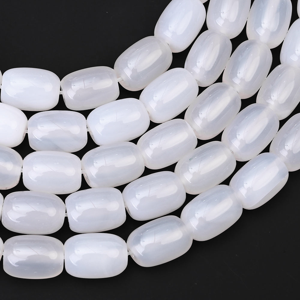 28pcs/strand 10x14mm Natural Agate Barrel Beads