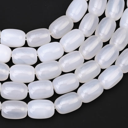 28pcs/strand 10x14mm Natural Agate Barrel Beads