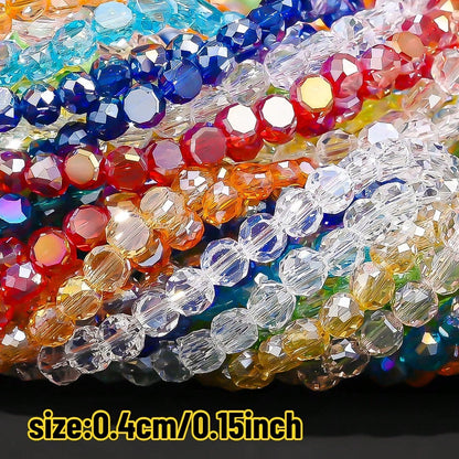 Multicolor AB Faceted Glass Beads