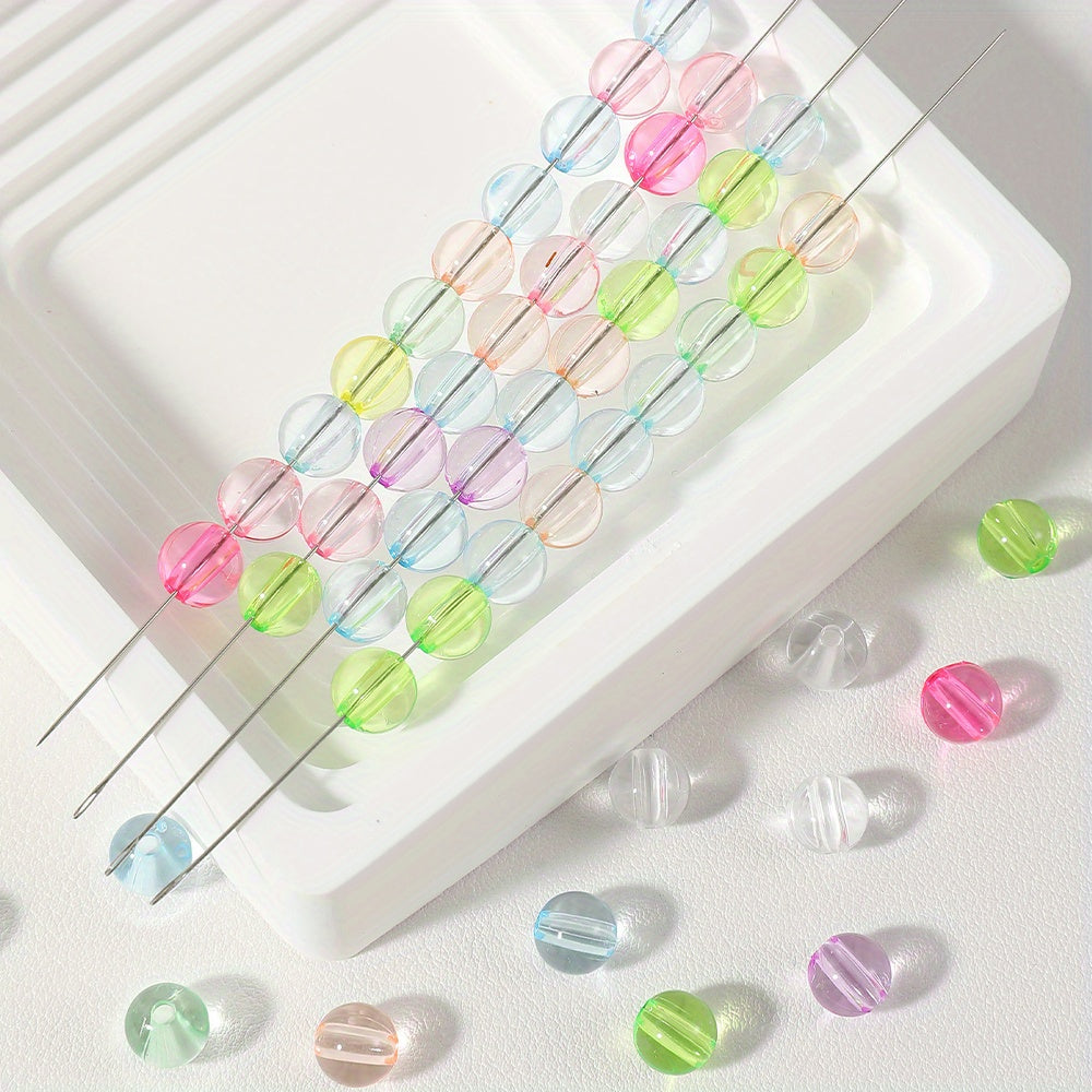 100pcs 8mm Macaroon Color Transparent Acrylic Beads