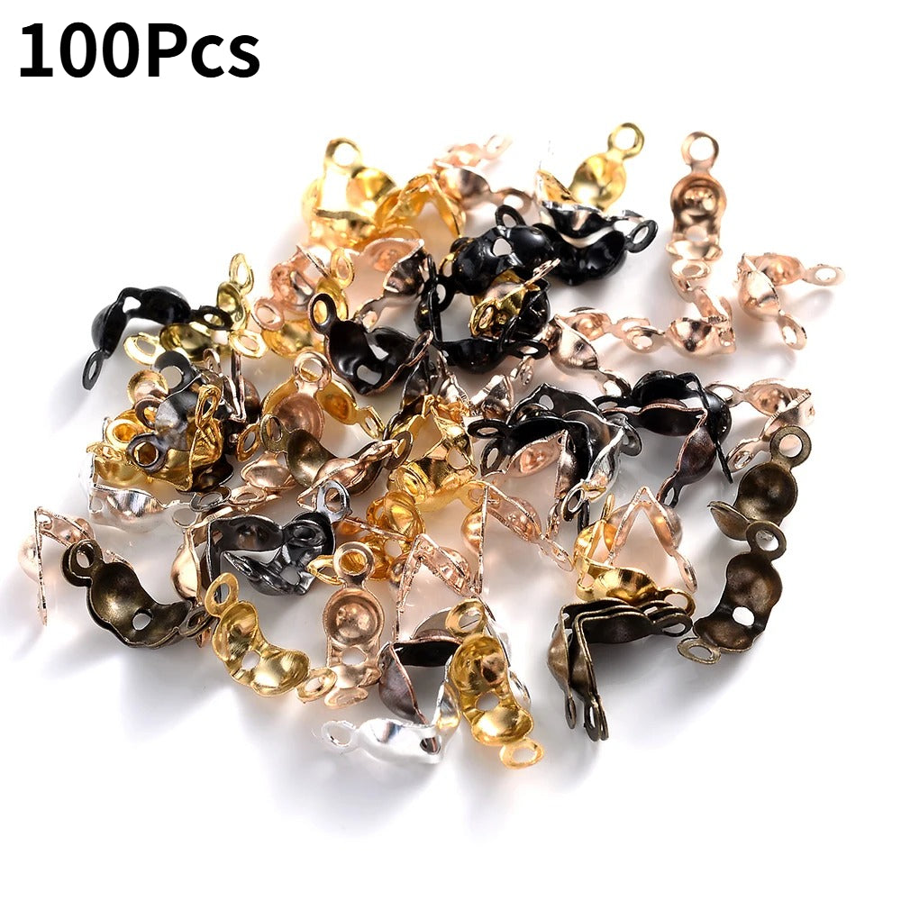 100/200pcs 4x8mm Ball Chain Connector Crimp Beads
