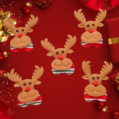 10PCS Christmas Santa Claus & Reindeer Embroidered Patch Set