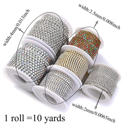 1 Roll 10 Yards Sparkling Rhinestone Chain Trim