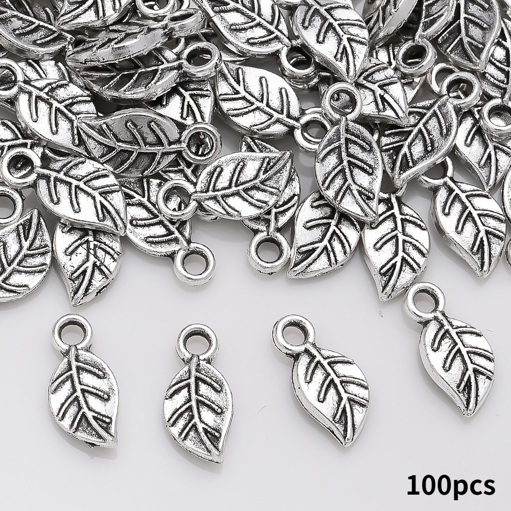 Golden Leaf Alloy Pendant Charms