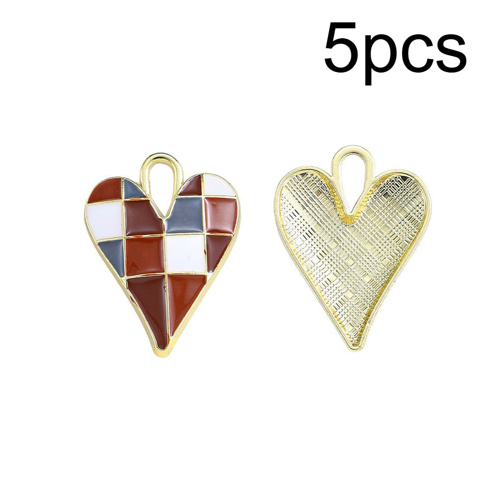 Alloy Enamel Big Heart Charms