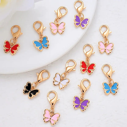 Colorful Enamel Butterfly Pendant Charms