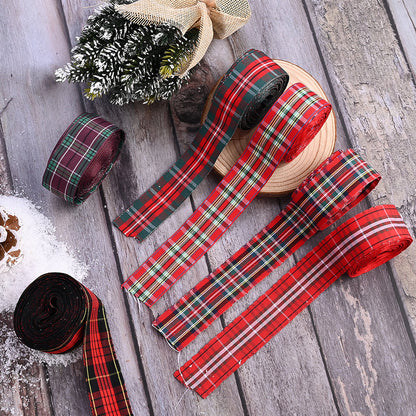 Christmas Plaid Polyester Ribbon