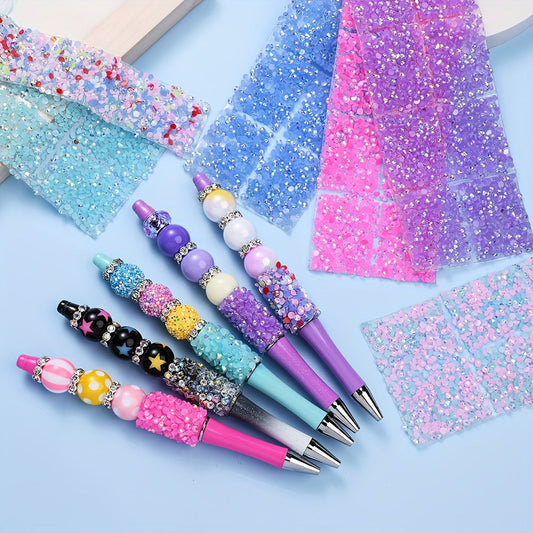 12PCS 4×3cm Self-Adhesive Resin Rhinestone Embellishment Strips