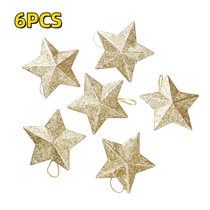 6-Piece Random Shiny Christmas Star Decorations