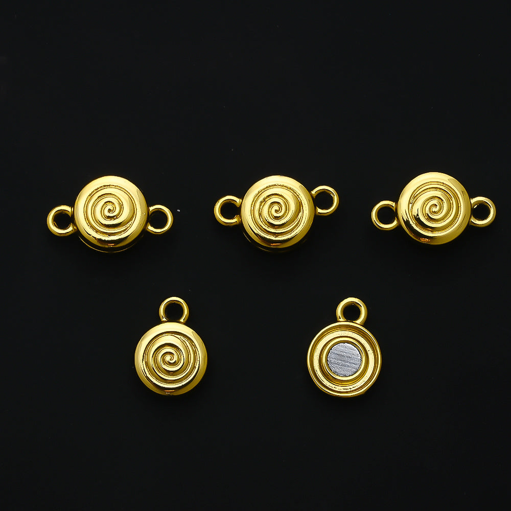Golden and White Candy-Shaped Magnetic Jewelry Clasps
