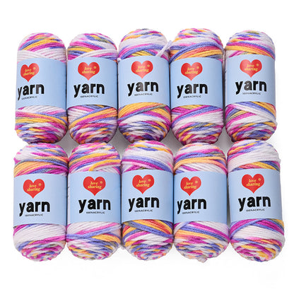 10PCS 10×4cm Rainbow Gradient Polyester Knitting Yarn