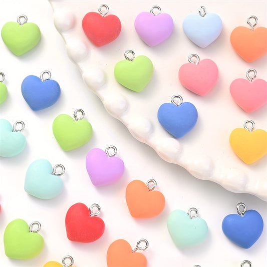Candy Heart Resin Pendant Charms