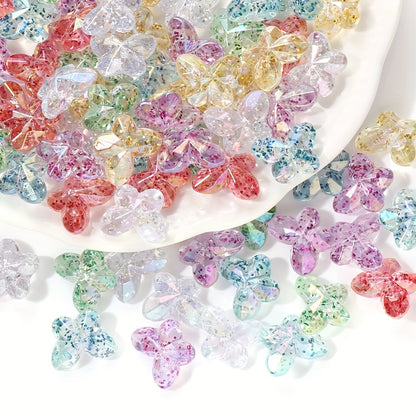 Vibrant Transparent Acrylic Butterfly Beads