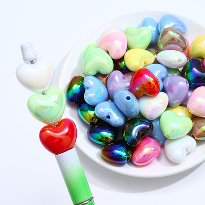 10pcs 19x22mm Cute Chubby Heart Acrylic Beads