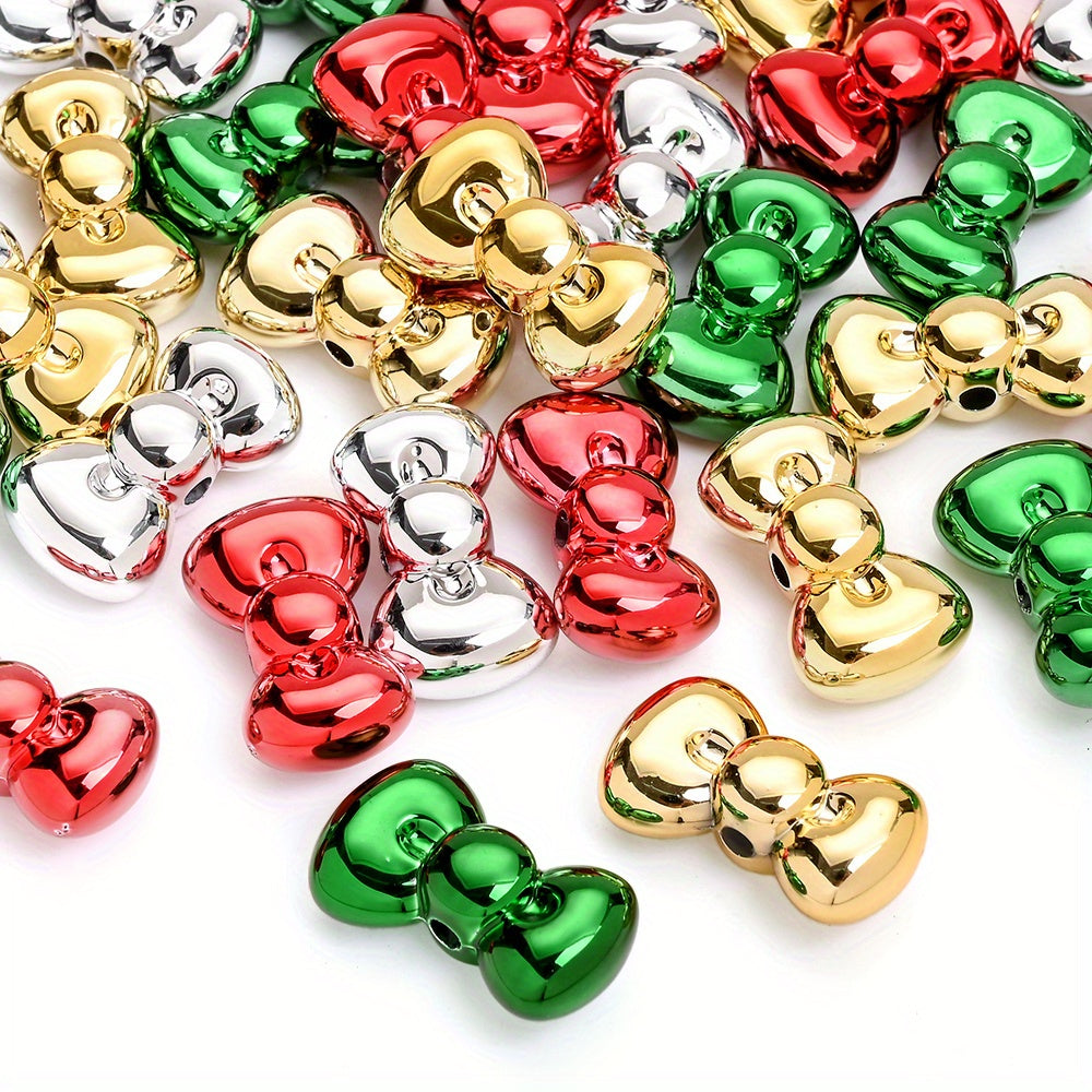 10pcs 15x26mm Christmas Bow Acrylic Beads