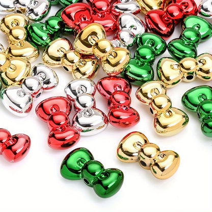 10pcs 15x26mm Christmas Bow Acrylic Beads