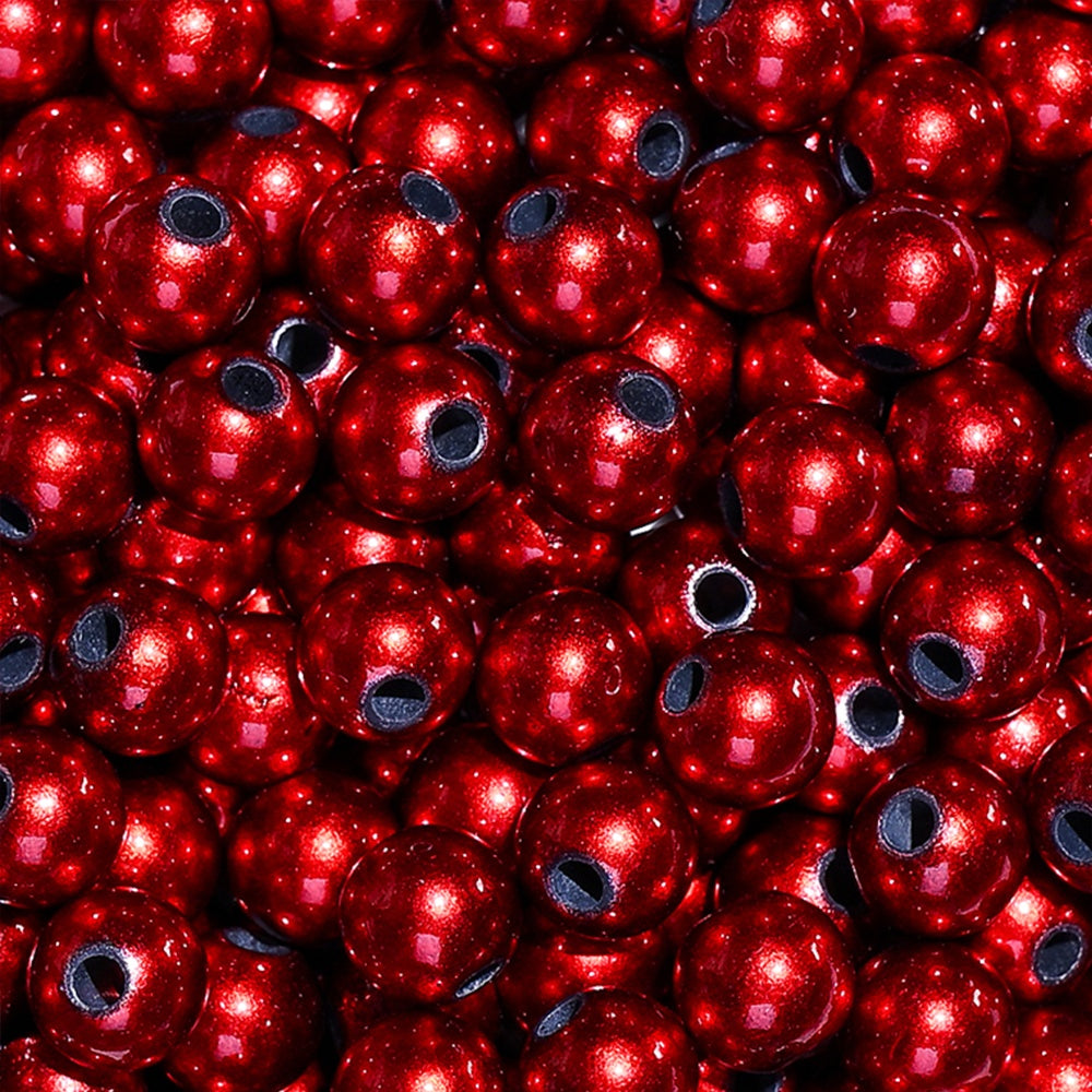 50/100/200pcs 8/10/12mm Colorful Round Acrylic Glossy Beads