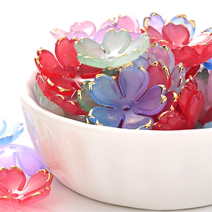 201pcs/set Acrylic Gold Border Flower Beads