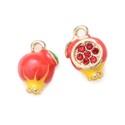 2PCS Fruit Series Alloy Pendant Set