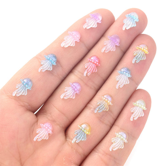 Luminous Jellyfish Resin Decorative Beads