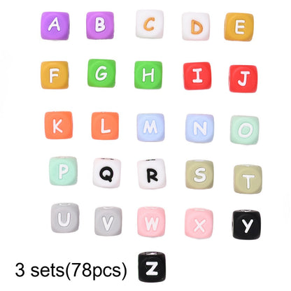 Alphabet Silicone Letter Beads Set