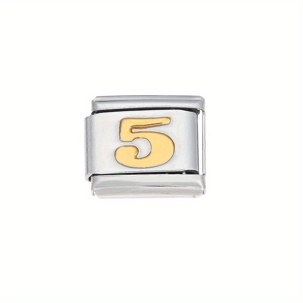 Golden Arabic Numeral Bracelet Module