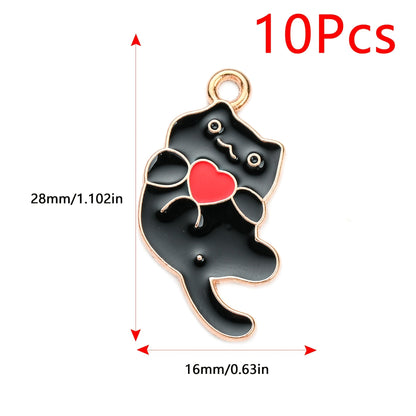 Rainbow Enamel Catfish Love Pendants