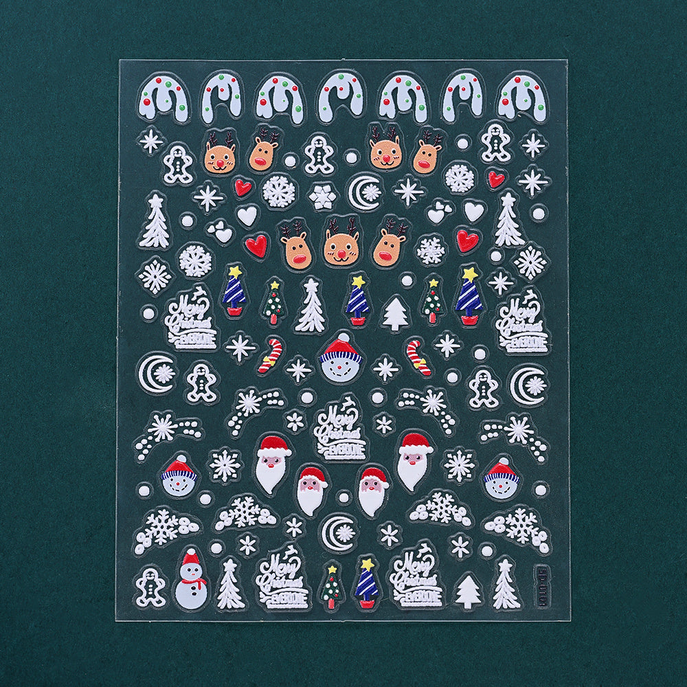 Christmas 5D Relief Nail Art Stickers