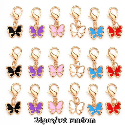 Colorful Enamel Butterfly Pendant Charms