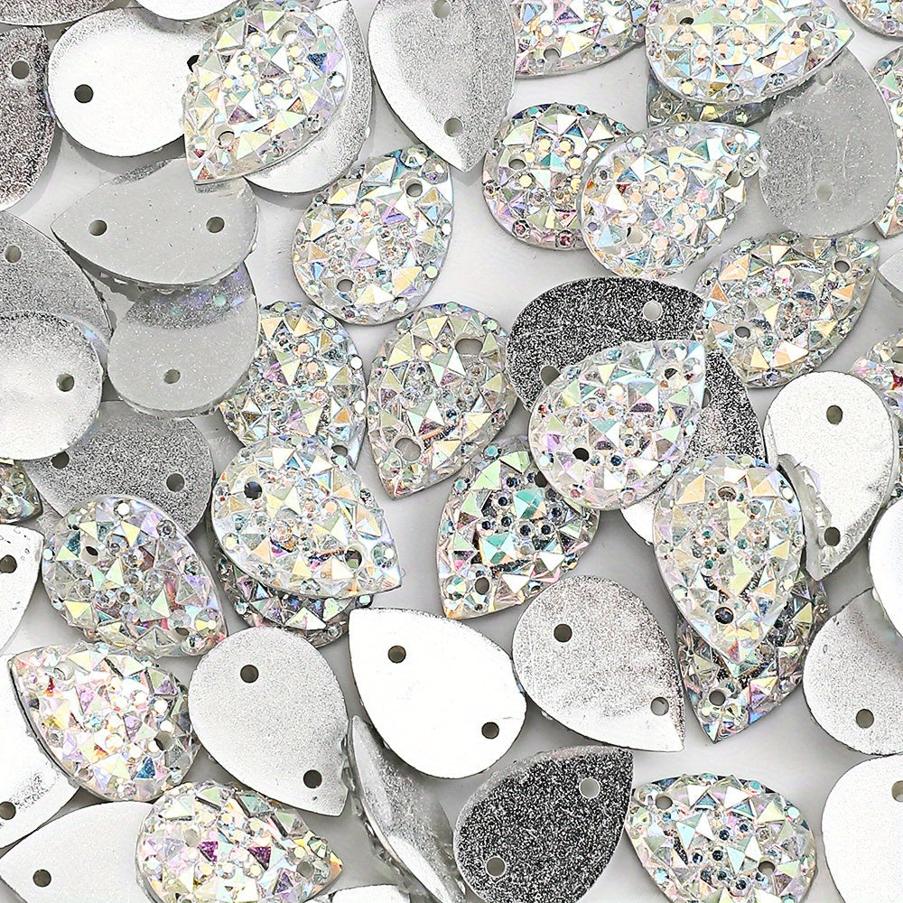 White Droplet Shape Resin Patches