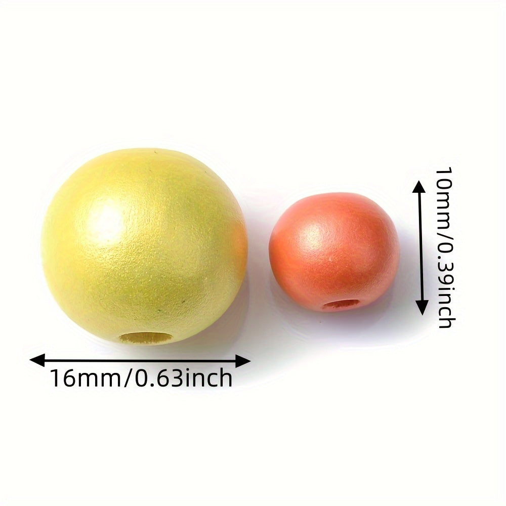 10PCS 16mm Smooth Round Wooden Bead Set