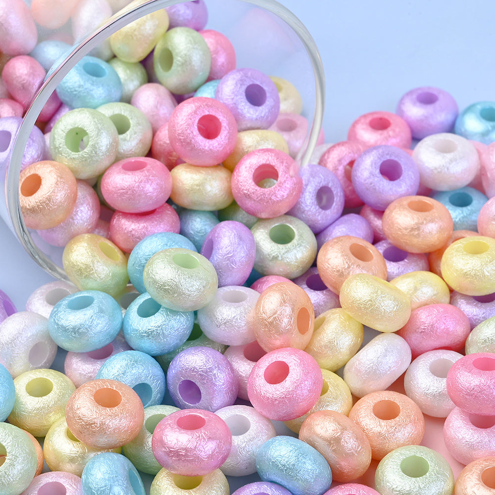 300pcs Large Hole European Acrylic Beads