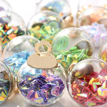 Glitter Sequin Glass Bottle Pendants