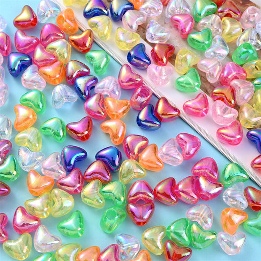 AB Color Heart Acrylic Beads