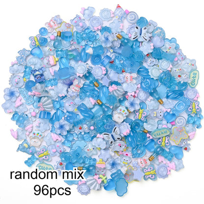 96pcs Rainbow Theme Acrylic Flatback Beads