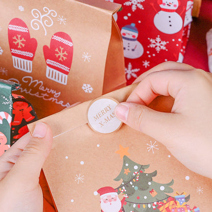Christmas Paper Gift Bags with Sealing Stickers