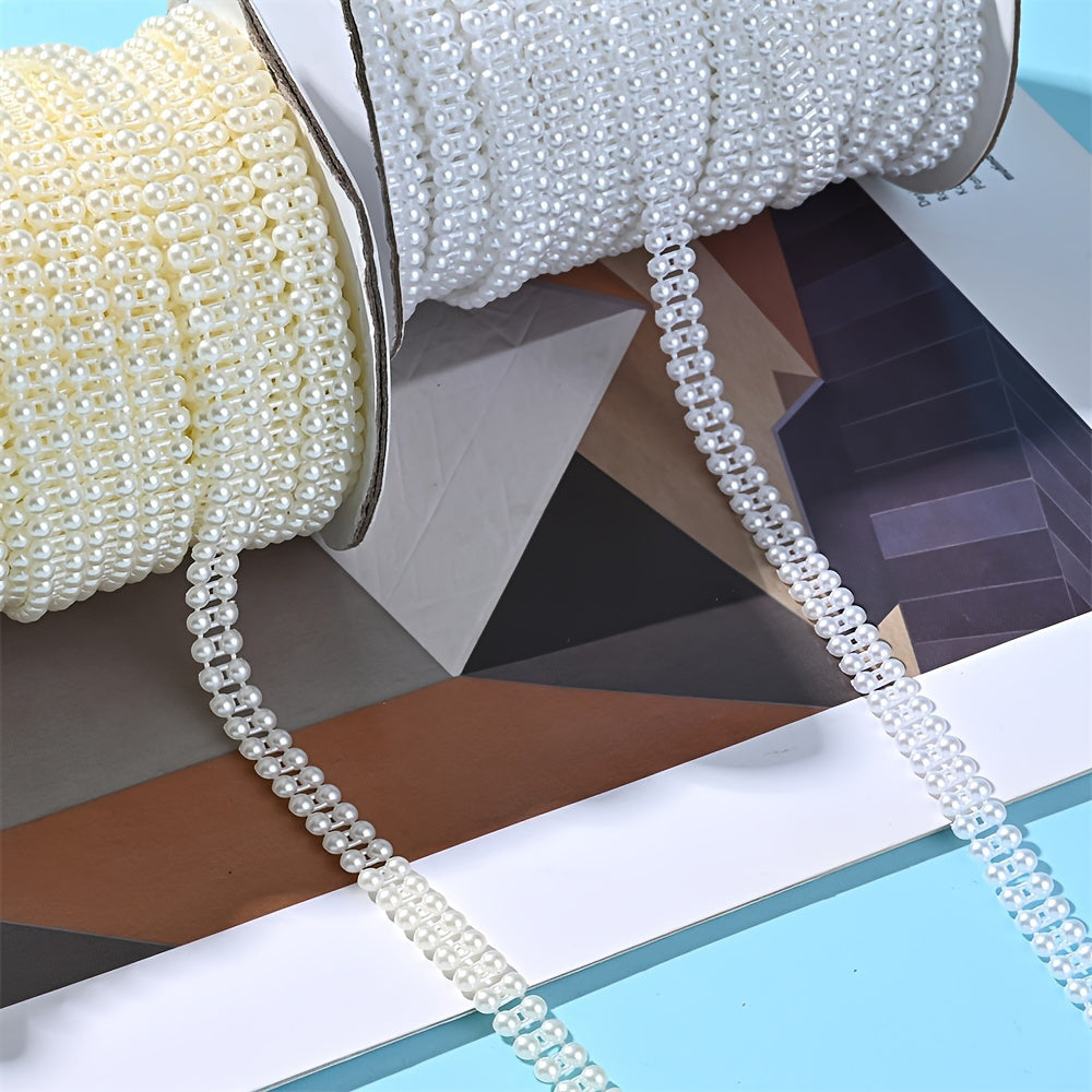 8mm White Ivory Flatback Acrylic Bead Chain