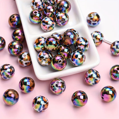 Shiny Leopard Print Acrylic Beads