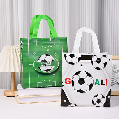 12-Piece Soccer Print Non-Woven Tote Bags