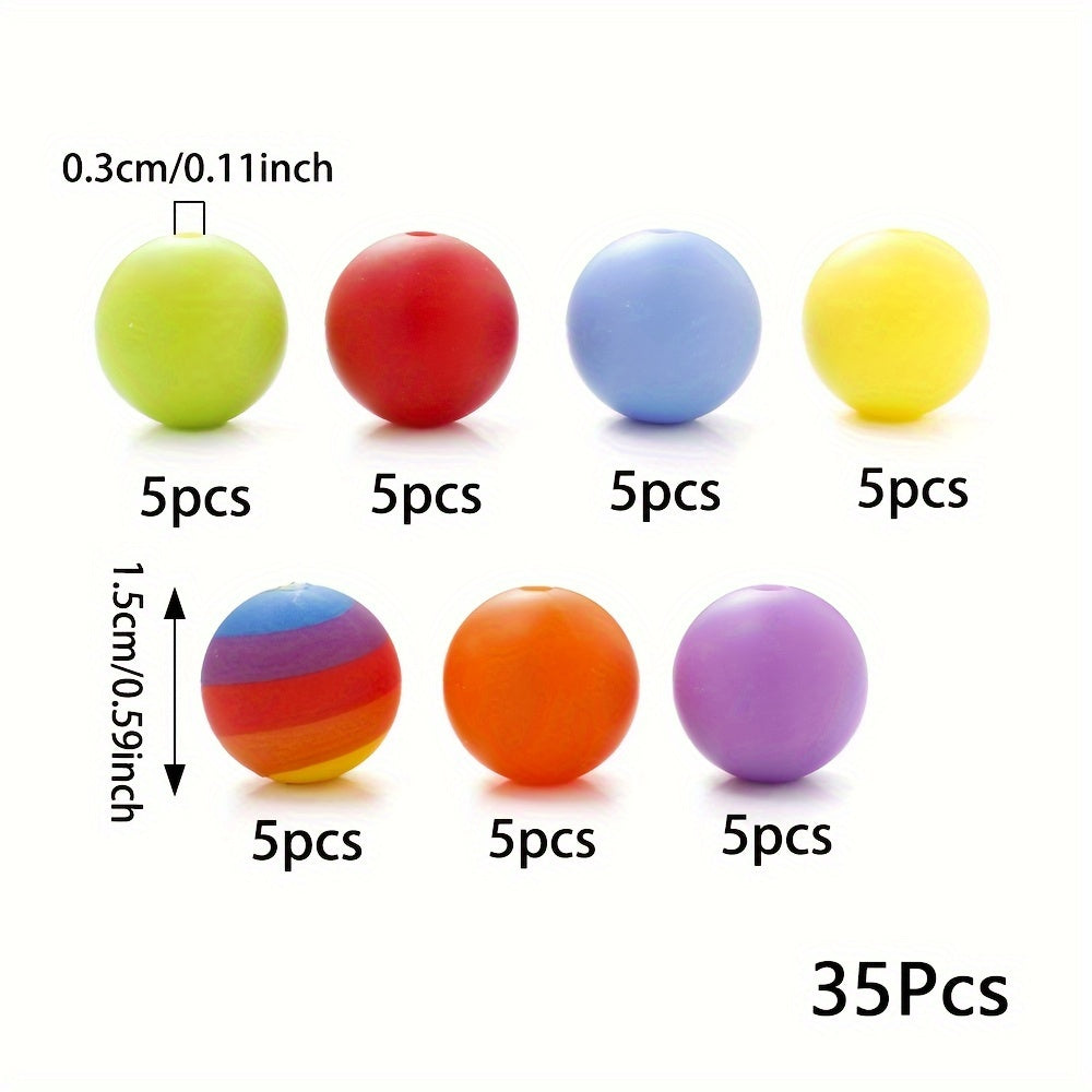 Rainbow Round Silicone Beads