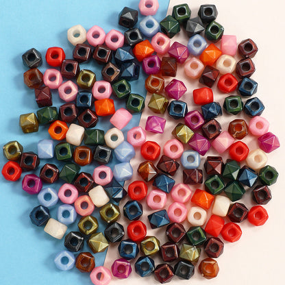 Mixed Color Square Polygonal Acrylic Beads