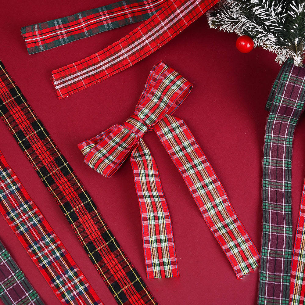 Christmas Plaid Polyester Ribbon