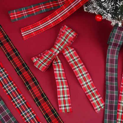 Christmas Plaid Polyester Ribbon