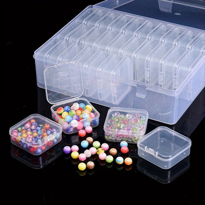 30-Grid Transparent Plastic Jewelry Bead Storage Box