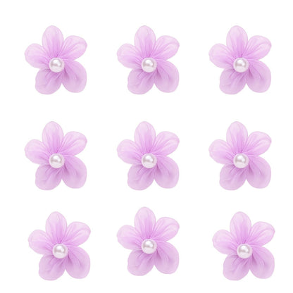 10PCS 23mm Fabric Five-Petal Flower Embellishment Set