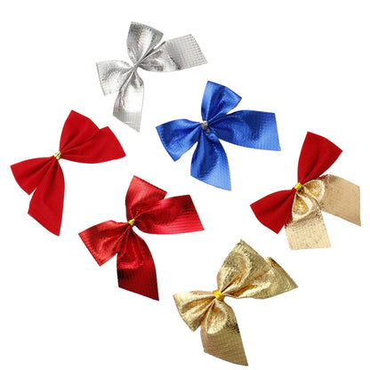 12-Piece Random Christmas Bow Polyester Decorations
