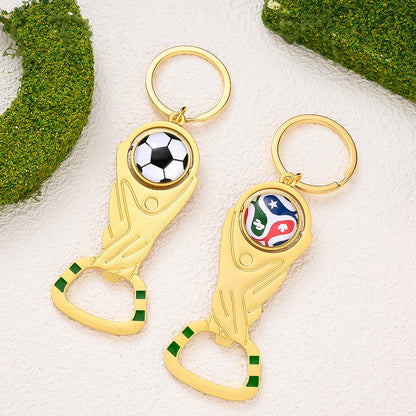 Bottle Opener Soccer Trophy Keychain