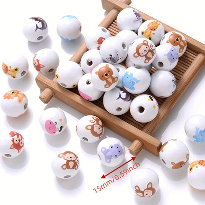 Christmas Wooden Santa & Tree Beads