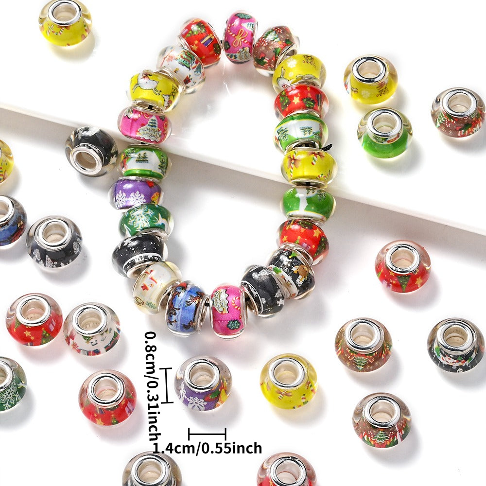 Christmas Lampwork Style Beads