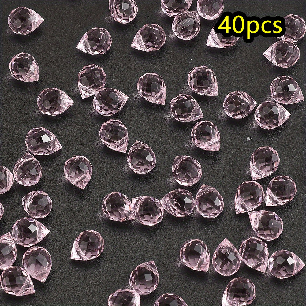 40pcs/set 8x10mm AB Color Faceted Strawberry Glass Beads